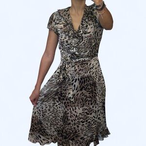 Y2K Animal Print Ruffle Dress by Dressbarn!